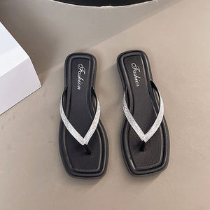 Sandalias planas de verano Xuanhui, chanclas de perlas ostentosas para interiores y exteriores, zapatillas para mujer y mujer - Product Image 5
