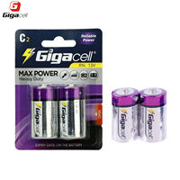Batería Seca de Zinc-Carbón de Alta Calidad y Gran Potencia, Tamaño C, 1.5V, para Uso Doméstico/Radios Portátiles/Linternas