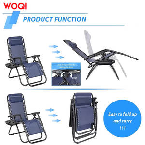 Silla de playa plegable portátil Woqi, color azul marino, inclinable, con portavasos, para camping, viajes, deportes de montaña - Product Image 4
