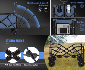 Carro plegable portátil plegable sin esfuerzo personalizable OEM ayudante de compras de supermercado con estructura de plataforma - Product Image 6