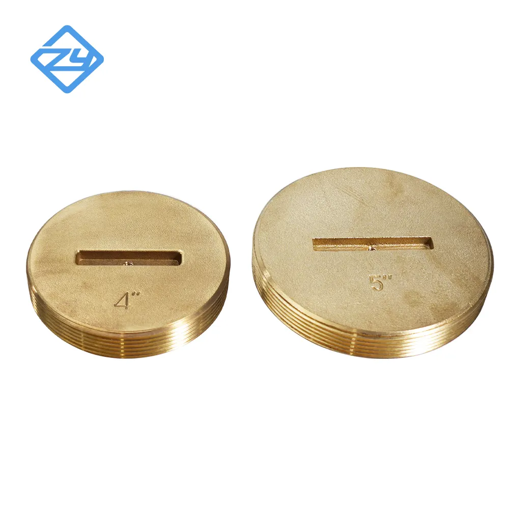 1 1/2"-6"Los Angeles Style Brass Cleanout Plugs with Countersunk-Slotted Head