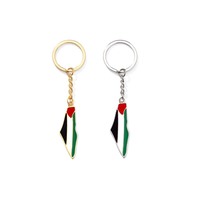 Collier pendentif en métal personnalisé avec drapeau de la Palestine en métal doré et argenté émaillé souple collier avec pendentif en forme de carte du pays de la Palestine