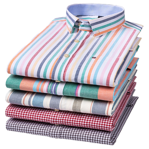 Camisa de Manga Larga a Rayas Retro para Hombre, Antiarrugas, de Alta Calidad, 100% Algodón, Corte Holgado Informal para Primavera y Otoño, Suministro ODM - Product Image 1