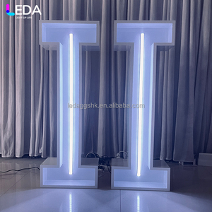 LEDA Outdoor Advertising Customized Party Event White Metallic <b>Letter</b> <b>Light</b> RGB Iron Large <b>Letter</b> Neon <b>Light</b> for Wedding - Product Image 3