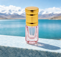 Mini flacon de parfum vide de luxe en verre rose de forme carrée de 2 ml pour huiles essentielles