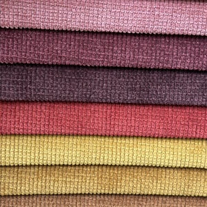 热卖涤纶素色宽羽状条纹灯芯绒天鹅绒提花沙发面料凯特 - Product Image 3