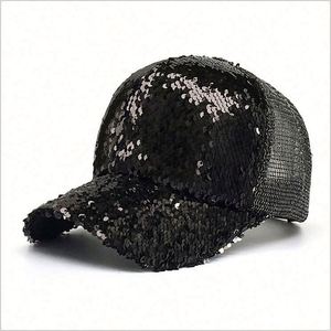 Casquette de baseball personnalisable pour femme, unie, à paillettes, scintillante, rose fantaisie, à sequins, pour spectacle de scène - Product Image 6