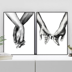 Impression sur toile, style classique, femme sexy en <span class=keywords><strong>noir</strong></span> et blanc, <span class=keywords><strong>dessin</strong></span> animé, épaule, baisers romantiques, citations, amoureux, affiches, impressions, intérieur - Product Image 1