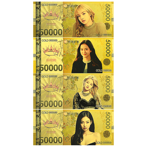 Banconota in lamina d'<span class=keywords><strong>oro</strong></span> ispirata ai gruppi femminili K-Pop, 15,5x6,9 cm, fronte-retro, 50000 Won, regalo da collezione per fan, per amanti della musica e collezionisti - Product Image 4