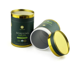 Récipient en <span class=keywords><strong>tube</strong></span> de papier artisanal noir durable avec capuchon détachable en métal pour l'emballage de poudre de thé alimentaire Récipient en <span class=keywords><strong>tube</strong></span> rond en papier alimentaire - Product Image 5