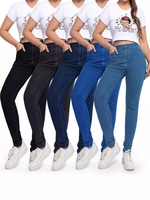 Jean en denim taille haute pour femme, style vintage, dégradé bleu marine, coupe skinny, respirant, écologique, décontracté, extensible