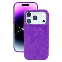 Étui de téléphone en tissu suédé doux pour iPhone 18/17/16 Pro Max, en PU, texture rétro, velours, antichoc, protection fine, antidérapant