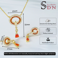 Joyería de Moda, Plata de Ley 925, Chapado en Oro de 18K, Juego de Aretes y Collar con Circonitas para Mujer, Compromiso, Aniversario, Boda