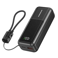 Banque d'alimentation portable mini 4500 mAh avec cordon, chargeur rapide, batterie externe rechargeable