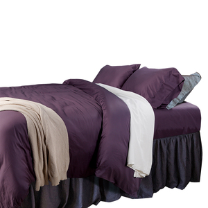 Ensemble <span class=keywords><strong>de</strong></span> quatre pièces en <span class=keywords><strong>coton</strong></span> <span class=keywords><strong>satin</strong></span>é <span class=keywords><strong>de</strong></span> haute précision violet 60S à longues fibres - Product Image 1