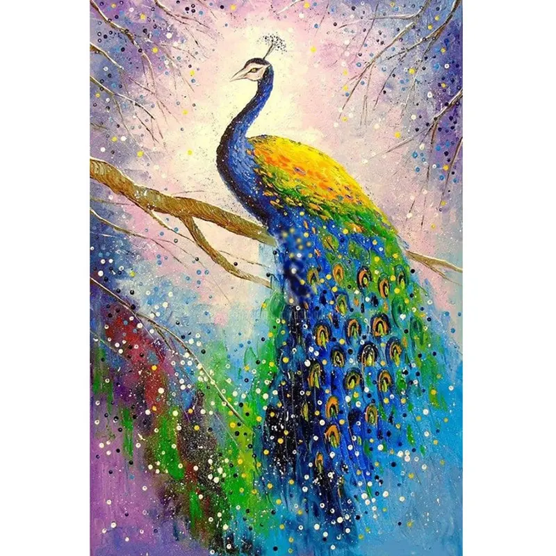 Custom 5d Diy Animal Diamond Painting art Peacock Picture Diamond Embroidery Full Drill Square Round Decorative Wall Art Gift