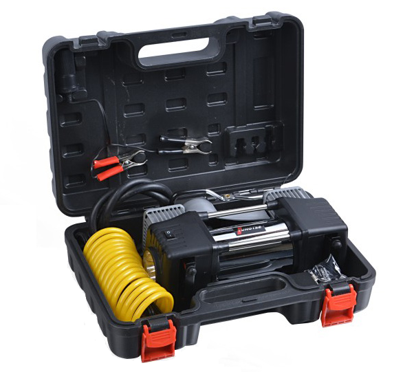 Оптовая продажа с завода, портативные воздушные компрессоры, двойной цилиндр 12 В, автомобильный воздушный насос постоянного тока