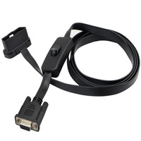 Codo de fideos ultrafino tipo coche OBD OBD2 macho a DB9 Cable plano con interruptor
