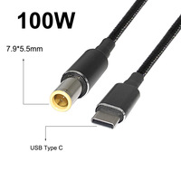 Câble adaptateur moulé USB Type-C 100W à charge rapide 3A pour ordinateurs portables HP, transmission de données et d'alimentation haute vitesse