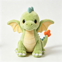 Peluche personnalisable : Adorable figurine de dragon en peluche douce, style dessin animé, vente en gros, jouet en peluche sur mesure