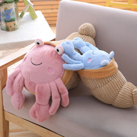 Nouvelle conception, peluche réaliste multicolore en forme d'animal marin, peluche de crabe ermite de dessin animé, jouet en peluche doux