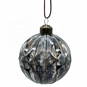 Tay thổi 80mm màu đen dòng chảy lót thủy tinh món trang sức Cây giáng sinh nguồn cung cấp Bóng thủy tinh bên trang trí bộ 3 quả bóng thủy tinh trang trí - Product Image 4