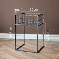 Tempat Pot Bunga Berdiri Logam, Set Modern dari 2 Dekorasi Tanaman Logam Berdiri Display Rak Pot