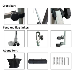 Nhiệm vụ nặng nề 10x10ft triển lãm thương mại lều với khung nhôm 3x3 Oxford vải cho các sự kiện ngoài trời và cắm trại bán - Product Image 3