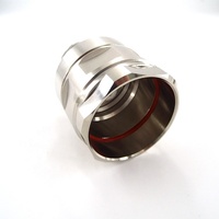 Conector Coaxial RF para Microondas con Contacto de Cobre y Abrazadera Macho DIN 7/16, Antena Alimentadora de Espuma de 1-5/8'' y 50 Ohmios