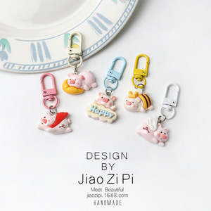 Dễ thương màu hồng loạt con heo đất <span class=keywords><strong>Keychain</strong></span> Mặt dây chuyền túi đồ trang sức cô gái ngọt ngào bột tất cả các trận đấu phim hoạt hình Đồ trang trí <span class=keywords><strong>Keychain</strong></span> - Product Image 2