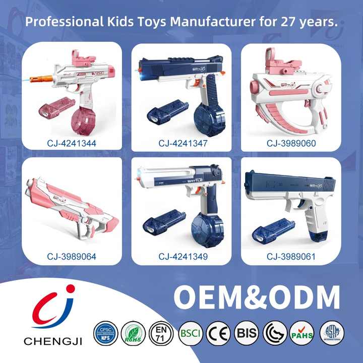 Chengji High Pressure Squirt Gun Outdoor Pool Play Large Capacity Automatic Electric Shark Water Gun for Kids