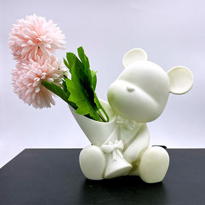 Fluide Ours Blanc Embryon Lune Veilleuse Fluide <span class=keywords><strong>Lapin</strong></span> Cadeau Créatif Tirelire 17CM Vinyle Blanc Embryon Fluide Ours Vase - Product Image 6
