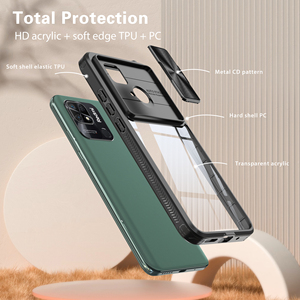 Cho Xiaomi Redmi Note <span class=keywords><strong>10</strong></span> Pro rõ ràng điện thoại trường hợp cover quay lại với cửa sổ trượt máy ảnh ống kính bảo vệ cho iPhone 14 15 16 Pro Max - Product Image 3