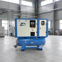 Compresseur d'air à vis lubrifié 380V 220V 22kW 30hp, pompe à vitesse constante automatique, refroidissement par air, silencieux, stationnaire, pour l'industrie textile