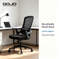 Chaise de bureau ergonomique en maille à dossier haut avec support lombaire, pivotante, rafraîchissante et extensible