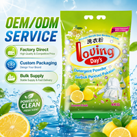 Lessive en poudre 4kg à double action nettoyante, mousse riche, pour machine à laver