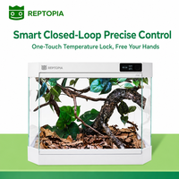 Terrarium modulaire intelligent pour reptiles, contrôle de la température à deux zones, pulvérisation automatique, habitat rectangulaire en verre pour usage domestique