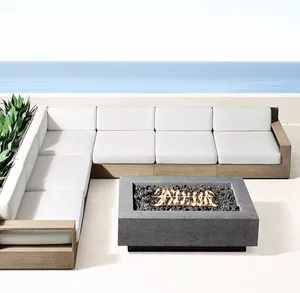Современный модульный L-образный садовый диван, секционный диван, комплект уличной мебели из тикового дерева