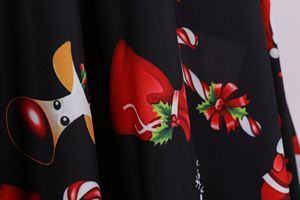 Abito <span class=keywords><strong>Natalizio</strong></span> da <span class=keywords><strong>Donna</strong></span> con Scollo a V e Maniche Stampate, Modello Svasato del Produttore - Product Image 5