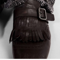 Mocassins plats sculptés pour femmes, style britannique, en cuir véritable, rétro, à bout carré, légers, à enfiler, nouvelle collection 2025
