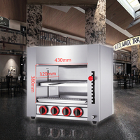 Équipement de cuisine commerciale en acier inoxydable, barbecue, rôtissoire à poulet, machine à salamandre 6 brûleurs, four infrarouge à gaz, haute performance
