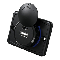 Cargador de Coche Personalizado de 5V3.1A con 2 Puertos USB-A, Cubierta Impermeable IP55 con Tapa Deslizante, Luces LED, Toma de Corriente para Coche de 12V 24V