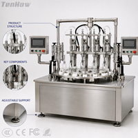 Machine de remplissage de parfum à pompe magnétique à quatre têtes, machine de remplissage de liquides, machine de remplissage rotative, production de flacons de parfum