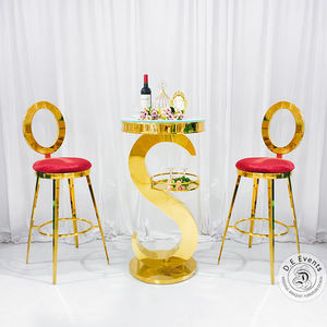 Chaise de <span class=keywords><strong>bar</strong></span> en métal inoxydable <span class=keywords><strong>bon</strong></span> marché en gros pour événements et mariages, <span class=keywords><strong>tabouret</strong></span> de <span class=keywords><strong>bar</strong></span> haut - Product Image 2