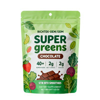Poudre verte Superfood avec multivitamine adaptogène boisson énergétique halal minérale soutient le contrôle du poids réduit le cortisol
