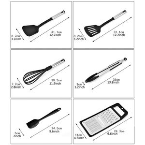 24 pièces d'ustensiles de cuisine en nylon sans BPA avec manche en acier inoxydable - Product Image 4