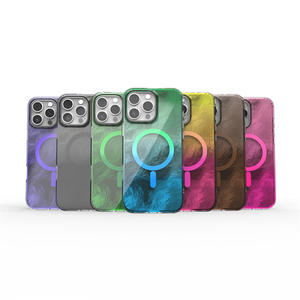 IMD Luxe Double Couches Léopard Cool Aurora perle Shell Motif Magnétique Téléphone étui pour iphone 16 15 14 13 12 Pro Max Plus - Product Image 6