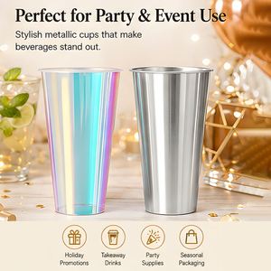 Vaso Personalizado para Granizados de 24oz con Tapa, Botella para Jugos Reforzada, Contenedor para Postres y Helados, Elegante Vaso Desechable de Plástico - Product Image 3