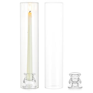 Tall Taper <b>Candle</b> Holder Clear Transparent Ribbed Cylinder Glass Taper <b>Candle</b> Holders Centerpieces for <b>Wedding</b> Table 2026 - Product Image 1