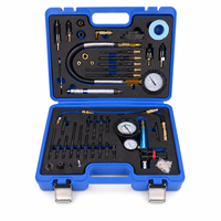 Kit de testeur de compression moteur 46 pièces, testeur de fuite, manomètre de pression des cylindres pour moteurs essence et diesel